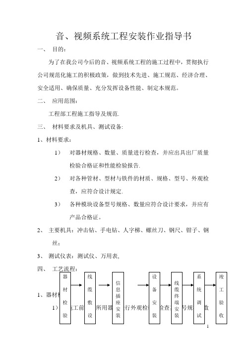 音、视频系统作业指导书