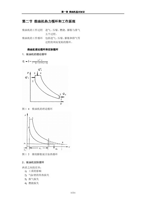 第二节 柴油机热力循环和工作原理