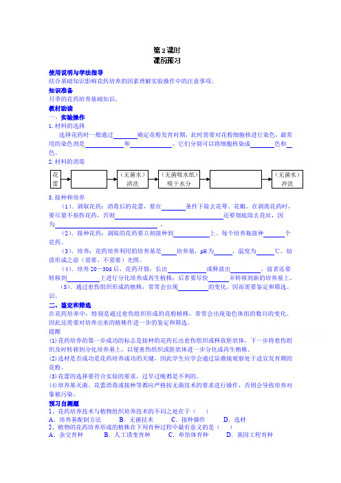 四川省岳池县第一中学2014-2015学年高中生物人教版选修1学案：专题3课题2(第2课时)