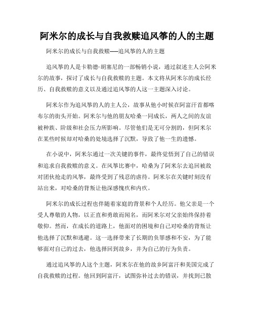 阿米尔的成长与自我救赎追风筝的人的主题