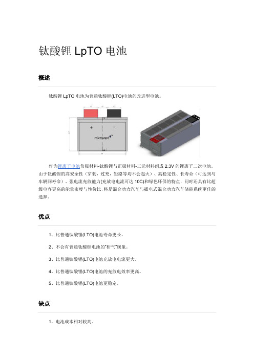 钛酸锂LpTO电池