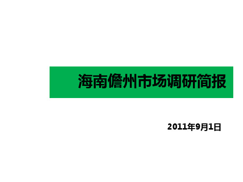 2011年9月1日海南儋州市场调研简报