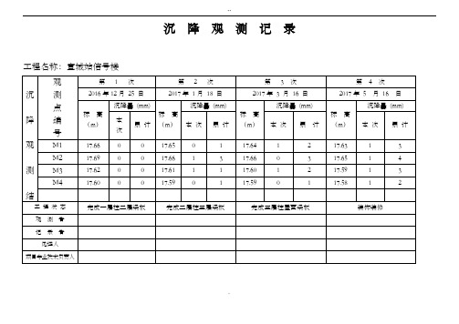 沉降观测记录表格6_