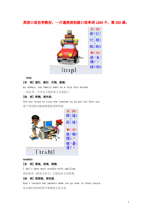 高中英语 美语初级口语自学单词1200个第202课素材