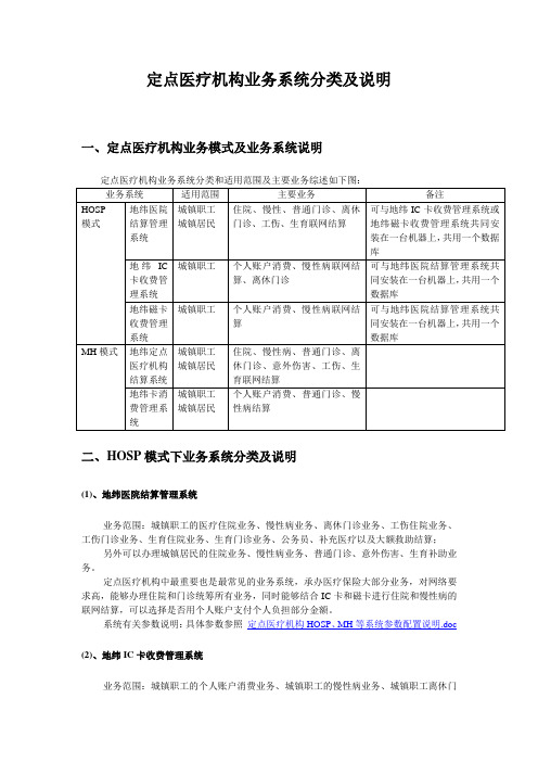 地纬公司定点医疗结算系统说明