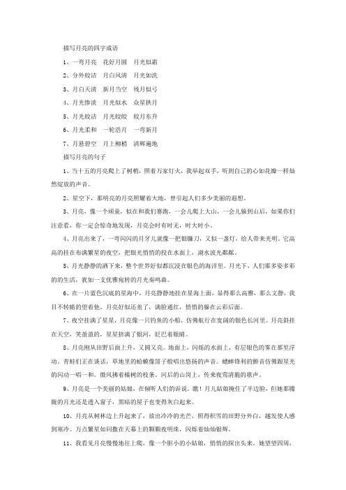 精选描写月亮的四字成语
