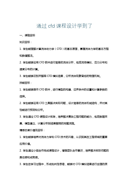 通过cfd课程设计学到了