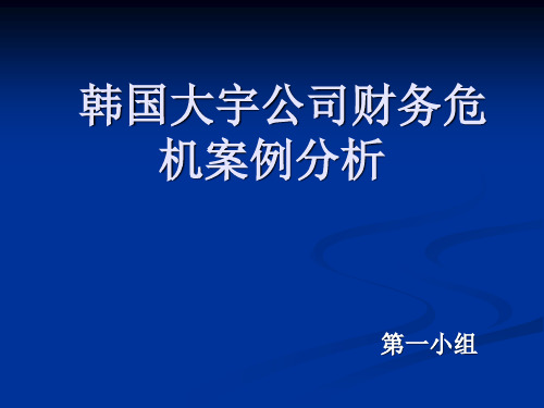 韩国大宇公司财务危机案例分析