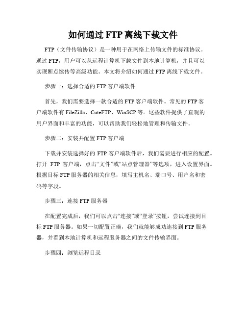 如何通过FTP离线下载文件