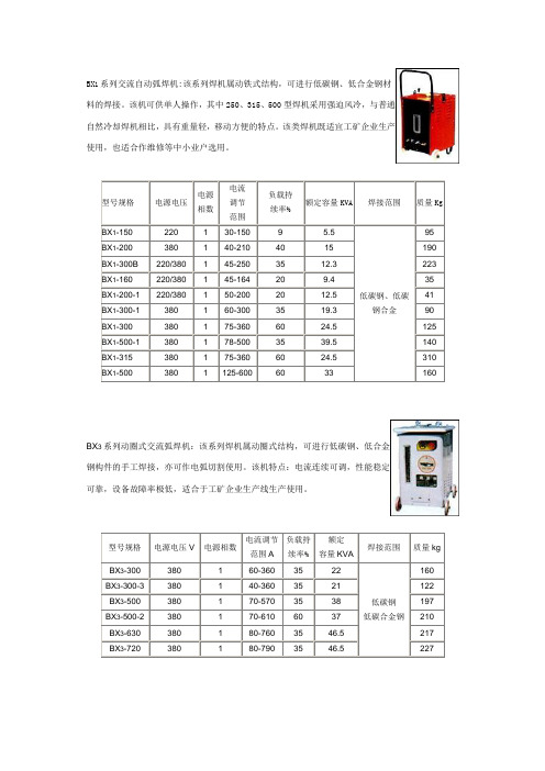 BX1系列交流自动弧焊机