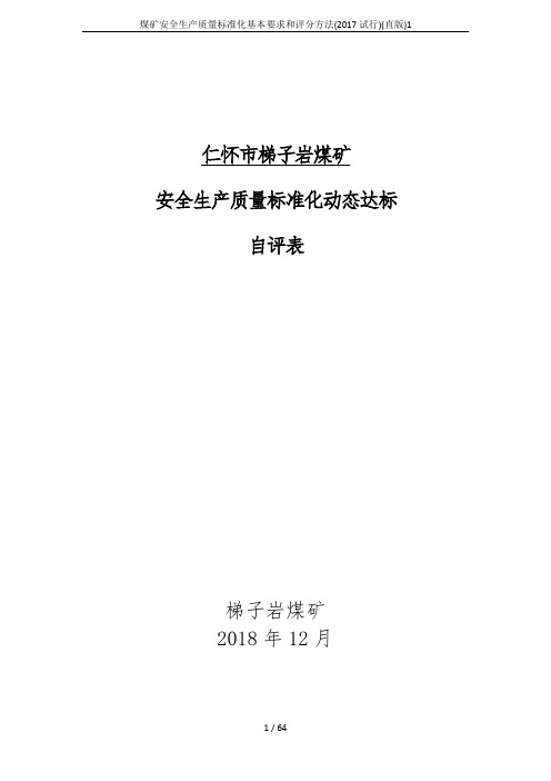 煤矿安全生产质量标准化基本要求和评分方法(2017试行)(直版)1