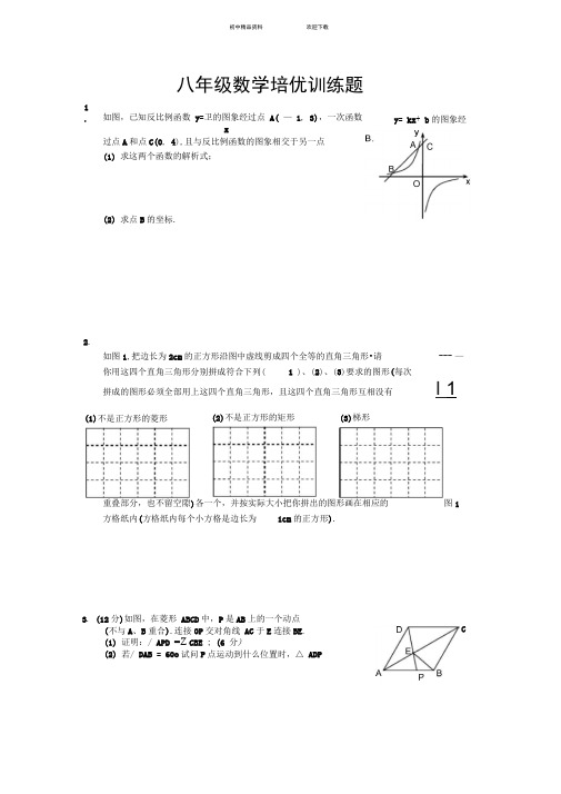 八年级数学(下)培优竞赛训练题