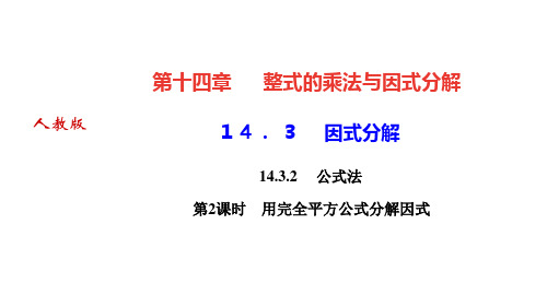 人教版八年级数学上册作业课件 第十四章整式的乘法与因式分解 因式分解 公式法 用完全平方公式分解因式