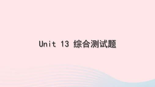 黄石专版2022九年级英语全册Unit13We'retryingtosavetheearth综合测试