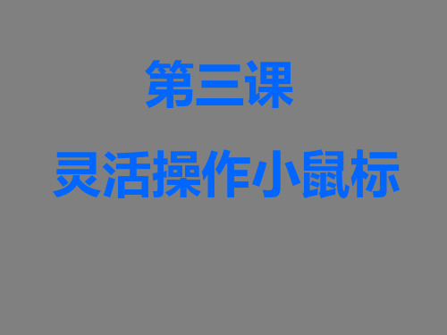 小学信息技术滇人版 第三课 灵活操作小鼠标 课件