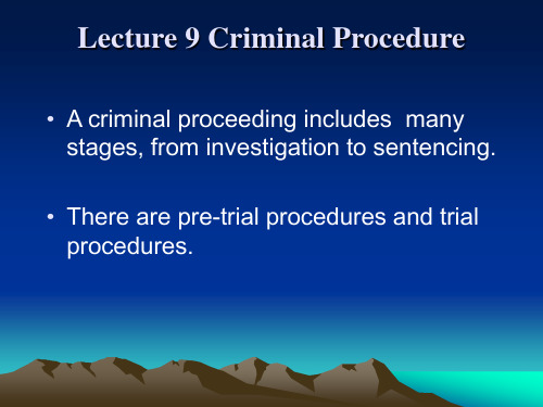 英美司法制度criminal procedure