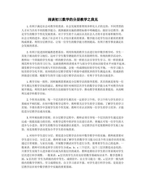 浅谈初三数学的分层教学之我见