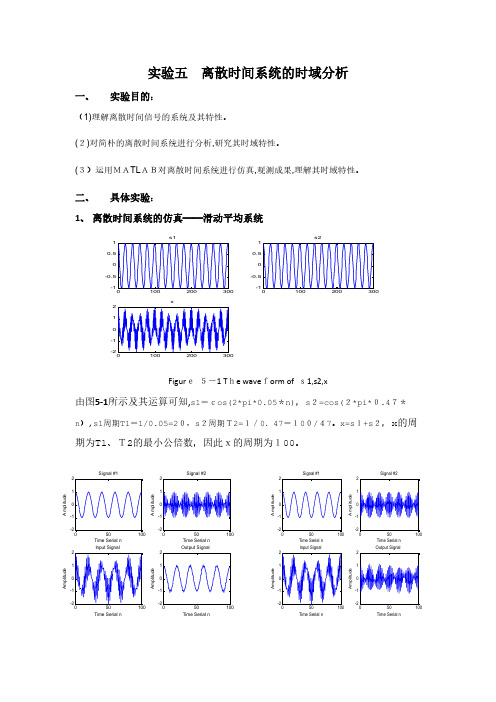 实验五 离散时间系统的时域分析