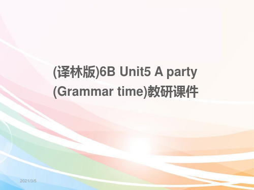 (译林版)6B Unit5 A party (Grammar time)教研课件