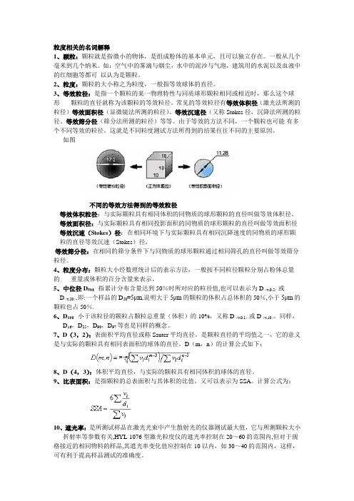 粒度相关的名词解释