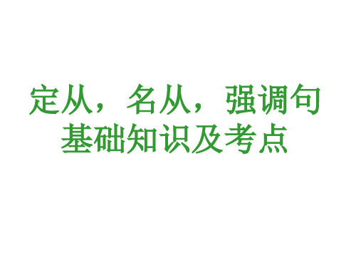 定从,名从,强调句基础知识及考点