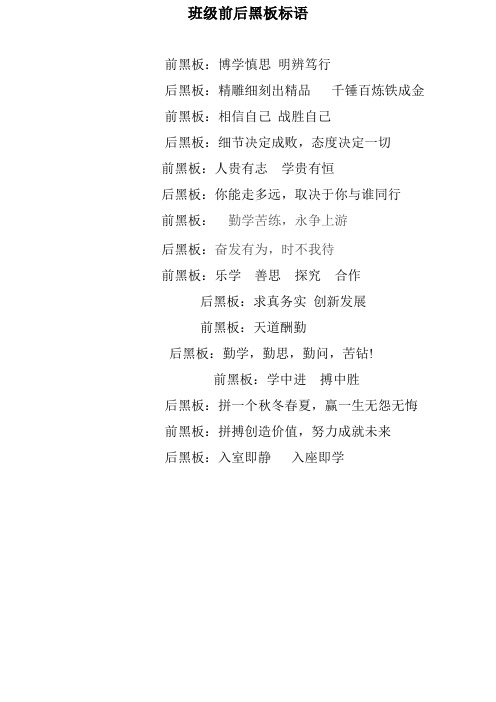 班级前后黑板标语 (2)