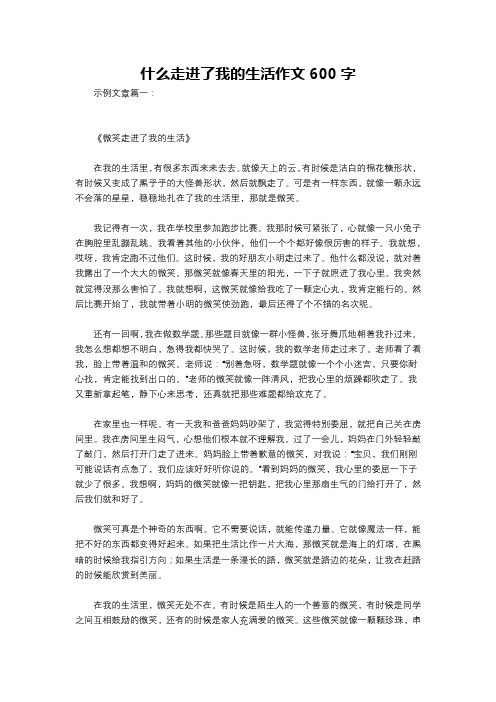 什么走进了我的生活作文600字