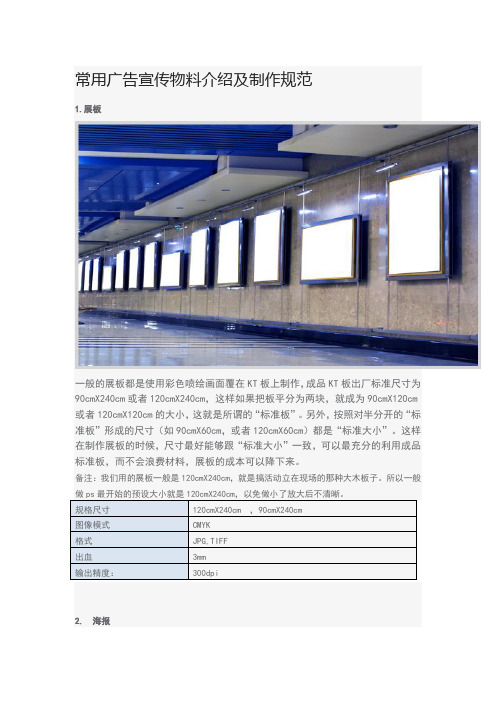 常用广告宣传物料介绍及制作规范