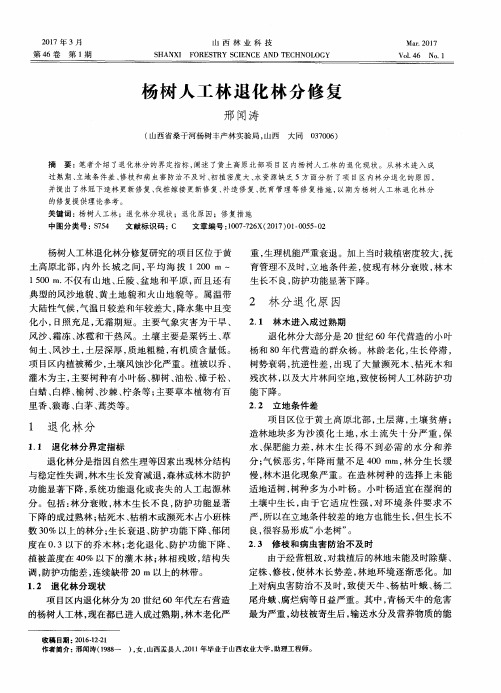 杨树人工林退化林分修复