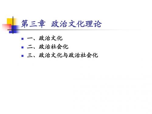 政治文化与政治社会化