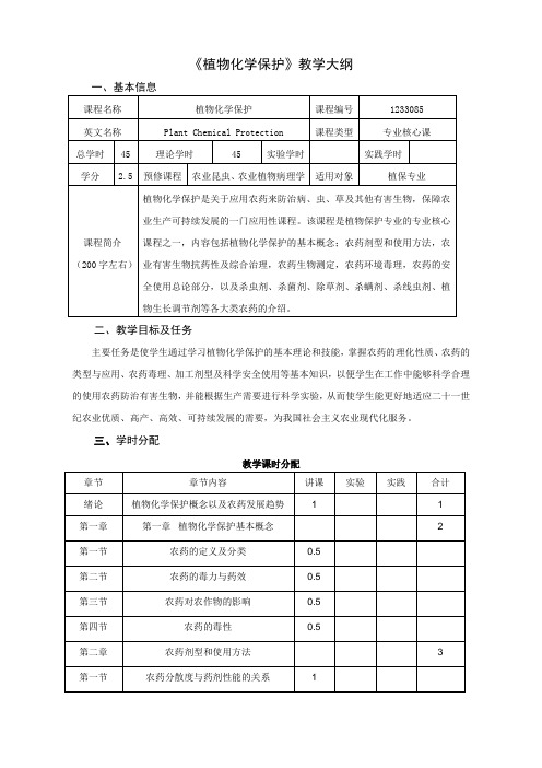 教学大纲-南京农业大学植物保护学院