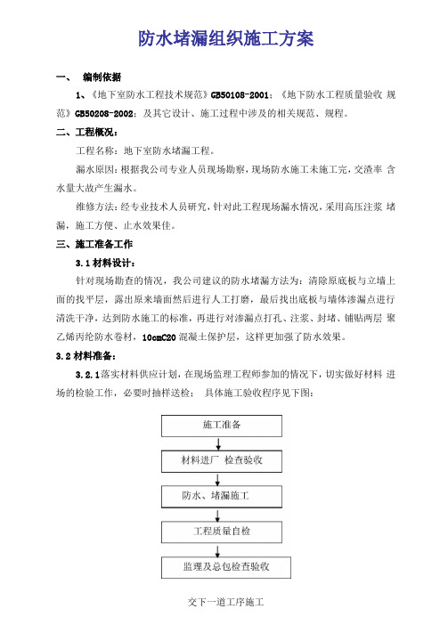 地下室防水堵漏施工方案