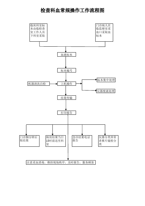 检查科血常规操作工作流程图