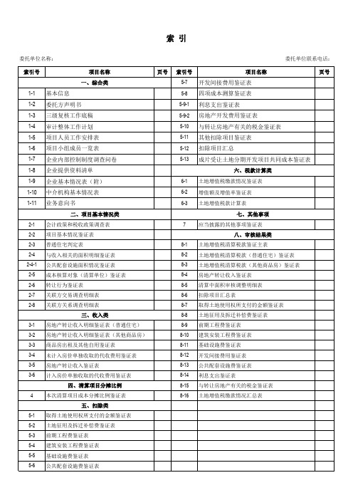 土地增值税清算鉴证工作底稿模板