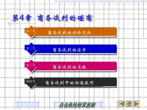 商务谈判的磋商总结