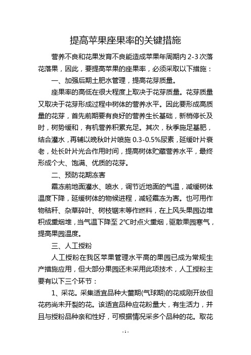 提高苹果座果率的关键措施