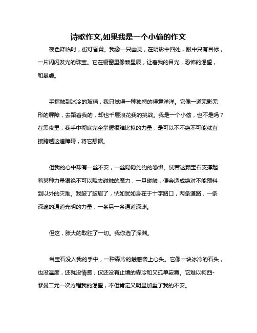 诗歌作文,如果我是一个小偷的作文