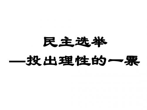 2.1《民主选举：投出理性一票》课件  PPT