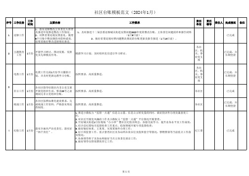 社区台账模板范文