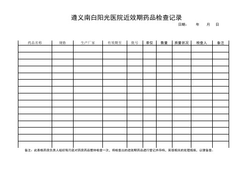 药房登记相关表格