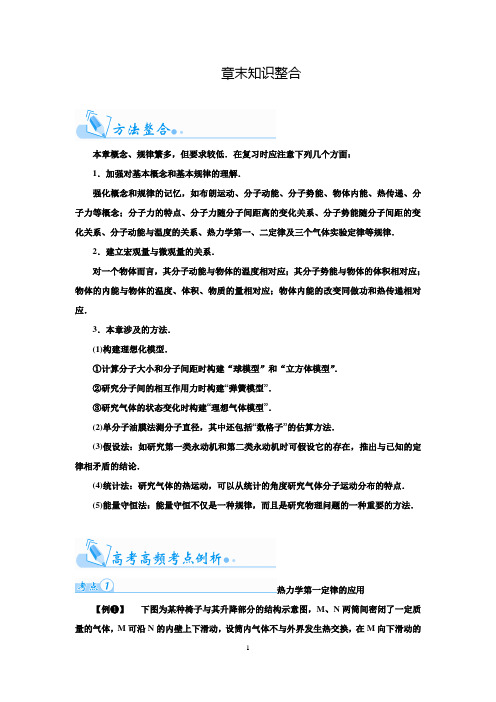 【金板学案】2016届高考物理一轮习题第十二章热学章末知识整合