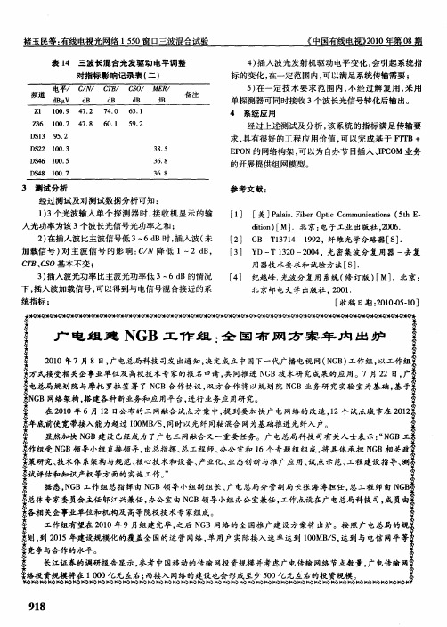 广电组建NGB工作组：全国布网方案年内出炉