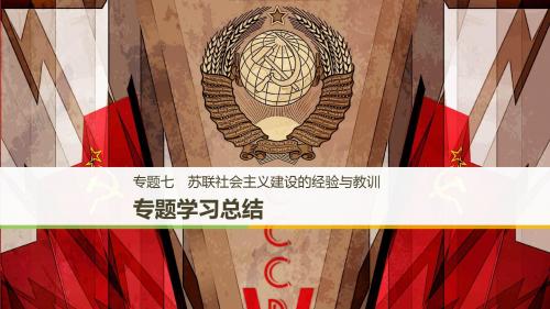 高中历史专题七苏联社会主义建设的经验与教训专题学习总结课件人民版必修2