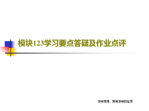 模块123学习要点答疑及作业点评PPT共62页