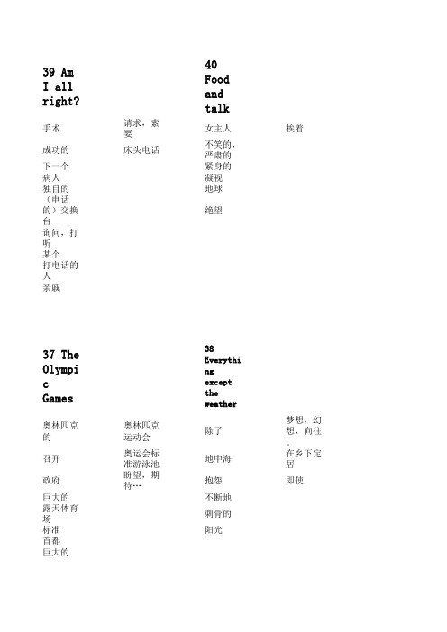 新概念第一册1-40课单词表