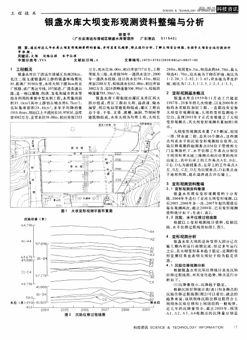 银盏水库大坝变形观测资料整编与分析