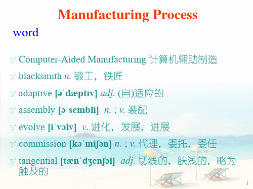 机械设计制造及其自动化专业英语--Manufacturing Process  ppt课件