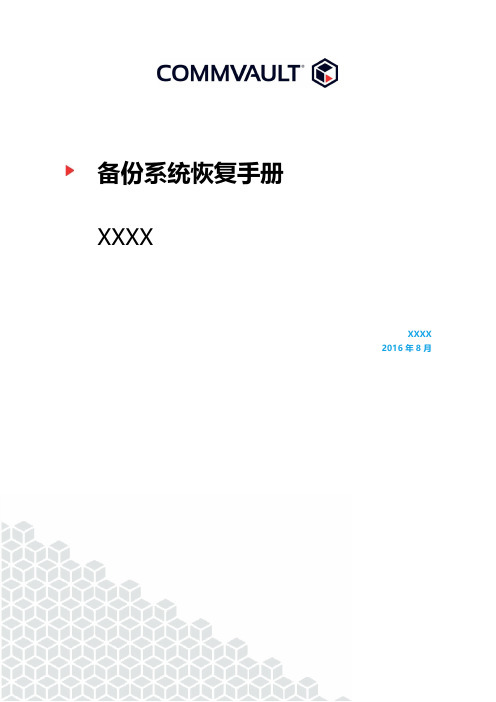 Commvault数据管理系统-恢复手册