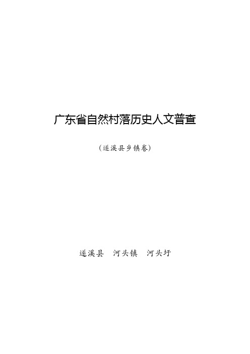 广东省自然村落历史人文普查——河头圩