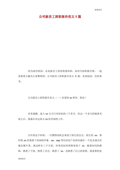 公司新员工辞职报告范文5篇.doc